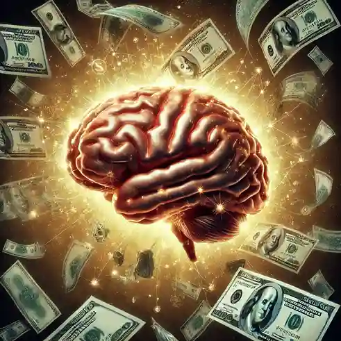 DALL·E 2025-03-20 20.37.23 - A realistic image of a human brain surrounded by floating money bills. The brain appears to be glowing, symbolizing intelligence and strategic thinkin (1)