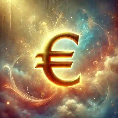 DALL·E 2025-03-20 20.55.43 - A dreamy, artistic depiction of a glowing, golden Euro (€) symbol floating in an ethereal, surreal background. The symbol radiates light, symbolizing (1)